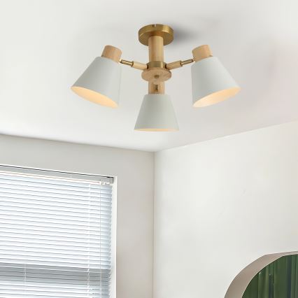 Brilagi - Przysufitowy żyrandol LUND WOOD 3xE27/40W/230V Ø 50 cm, drewno kauczukowe