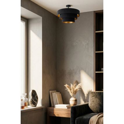 Brilagi - Przysufitowy żyrandol LUNETA 1xE27/60W/230V śr. 40 cm czarny/złoty