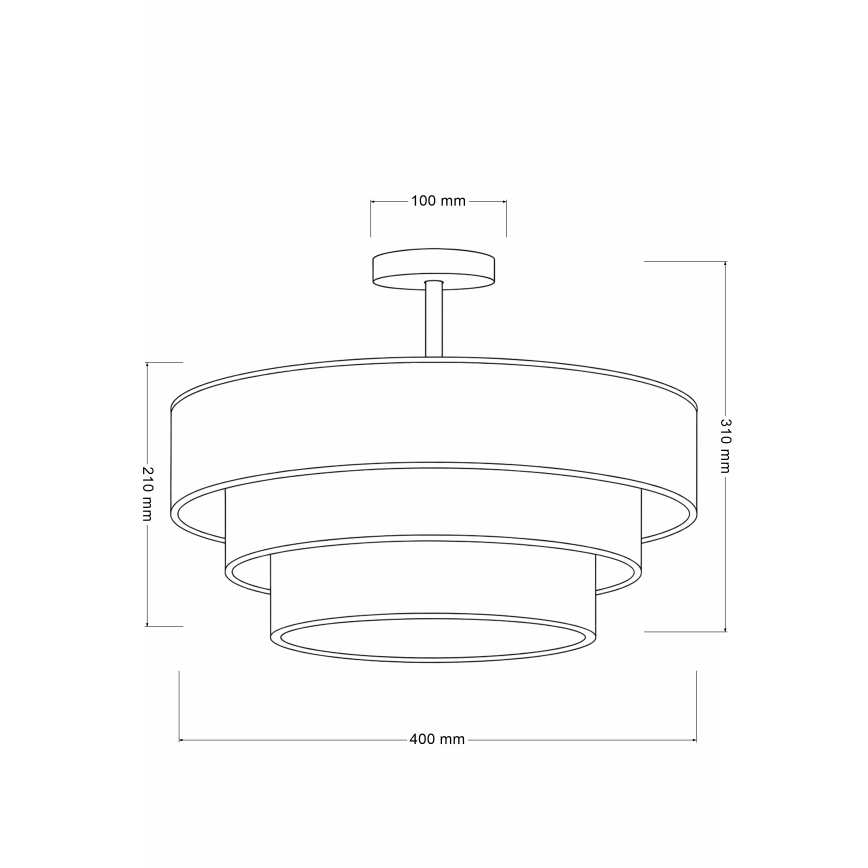 Brilagi - Przysufitowy żyrandol LUNETA 1xE27/60W/230V śr. 40 cm szary/kremowy/biały