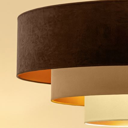 Brilagi - Przysufitowy żyrandol LUNETA 3xE27/60W/230V śr. 80 cm brązowy/beżowy/kremowy