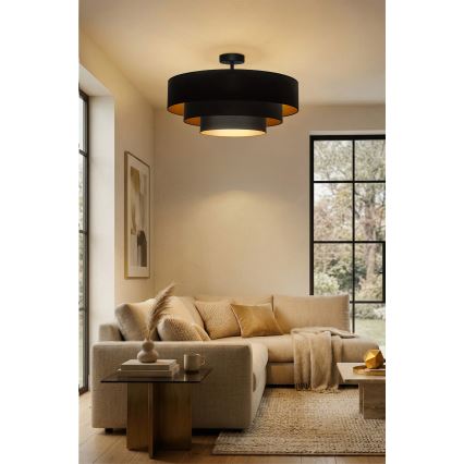 Brilagi - Przysufitowy żyrandol LUNETA 3xE27/60W/230V śr. 80 cm czarny/złoty