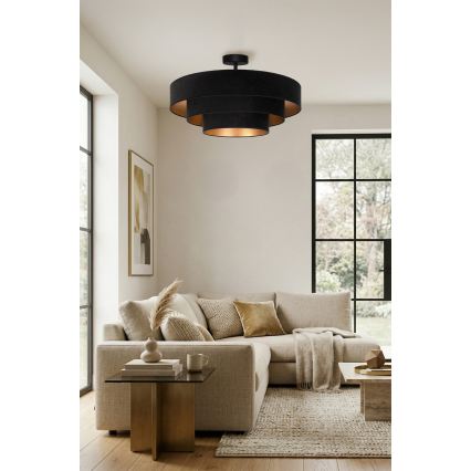 Brilagi - Przysufitowy żyrandol LUNETA 3xE27/60W/230V śr. 80 cm czarny/złoty