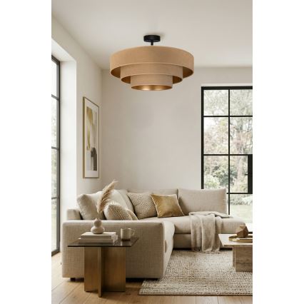 Brilagi - Przysufitowy żyrandol LUNETA 3xE27/60W/230V Ø 80 cm beżowy/złoty