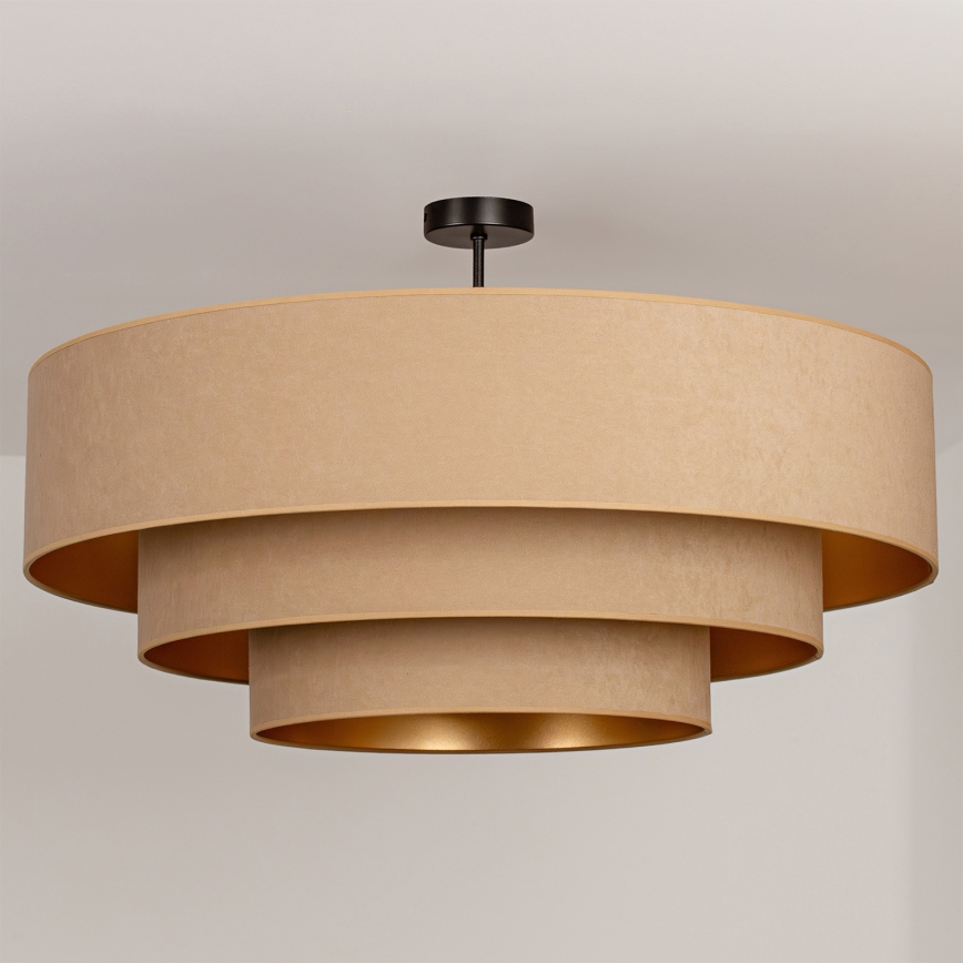 Brilagi - Przysufitowy żyrandol LUNETA 3xE27/60W/230V Ø 80 cm beżowy/złoty