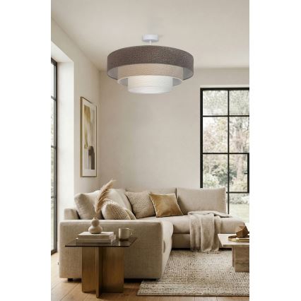 Brilagi - Przysufitowy żyrandol LUNETA 3xE27/60W/230V Ø 80 cm szary/kremowy/biały
