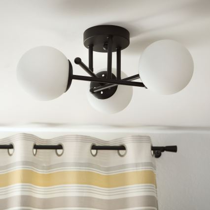 Brilagi - Przysufitowy żyrandol MALIVA 3xE14/15W/230V czarny/biały