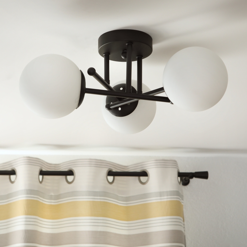Brilagi - Przysufitowy żyrandol MALIVA 3xE14/15W/230V czarny/biały