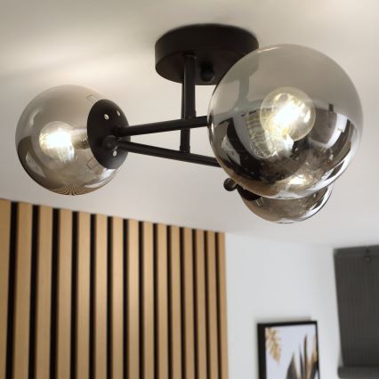 Brilagi - Przysufitowy żyrandol MALIVA 3xE14/15W/230V czarny/dymiony