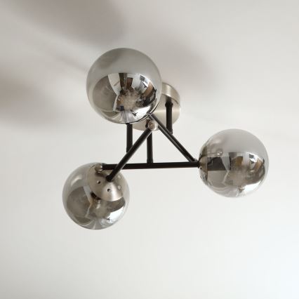 Brilagi - Przysufitowy żyrandol MALIVA 3xE14/15W/230V matowy chrom/szkło dymione