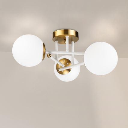 Brilagi - Przysufitowy żyrandol MALIVA 3xE14/15W/230V złoty/biały