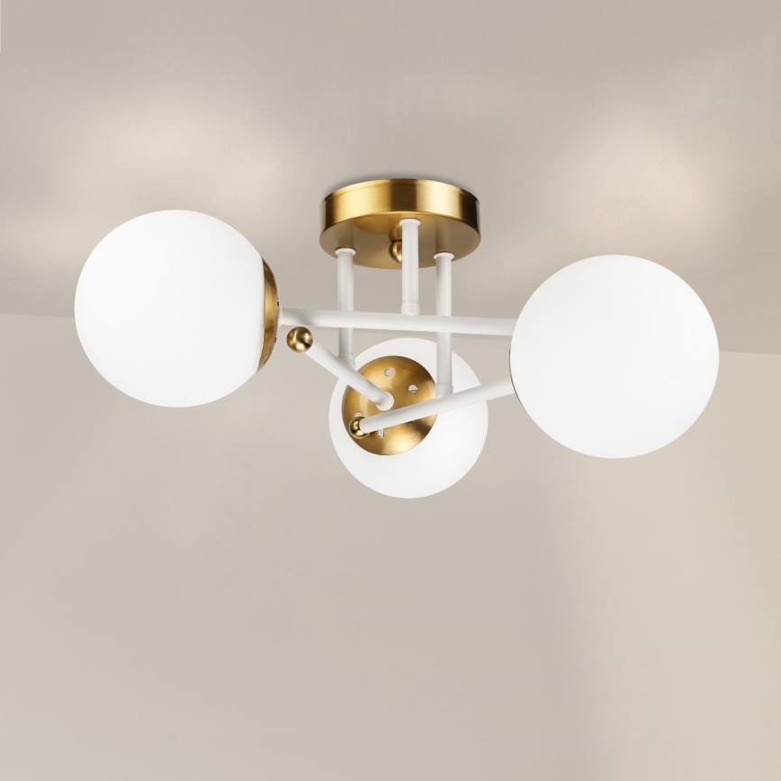 Brilagi - Przysufitowy żyrandol MALIVA 3xE14/15W/230V złoty/biały