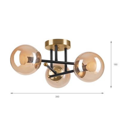 Brilagi - Przysufitowy żyrandol MALIVA 3xE14/15W/230V złoty
