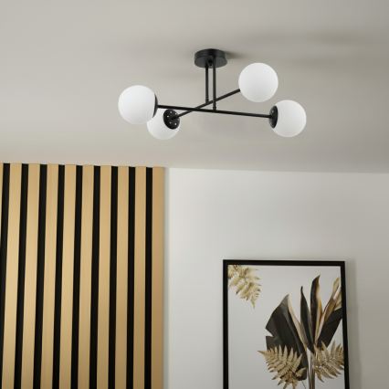 Brilagi - Przysufitowy żyrandol MALIVA 4xE14/15W/230V czarny/biały