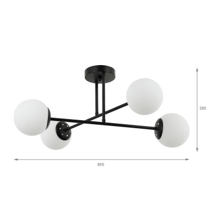 Brilagi - Przysufitowy żyrandol MALIVA 4xE14/15W/230V czarny/biały