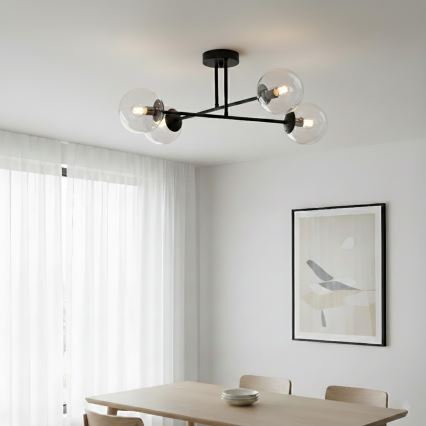 Brilagi - Przysufitowy żyrandol MALIVA 4xE14/15W/230V czarny/przezroczysty