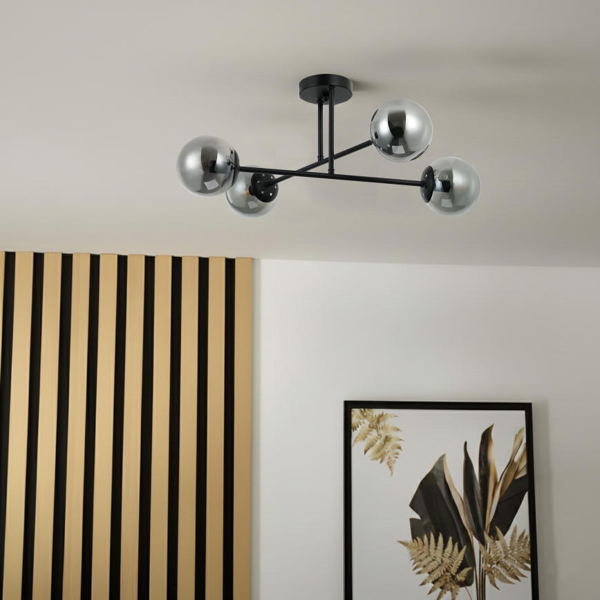 Brilagi - Przysufitowy żyrandol MALIVA 4xE14/15W/230V czarny/przydymiony