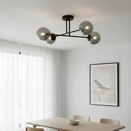 Brilagi - Przysufitowy żyrandol MALIVA 4xE14/15W/230V czarny/przydymiony