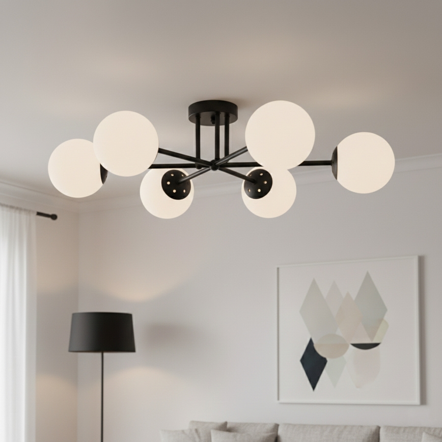 Brilagi - Przysufitowy żyrandol MALIVA 6xE14/15W/230V czarny/biały