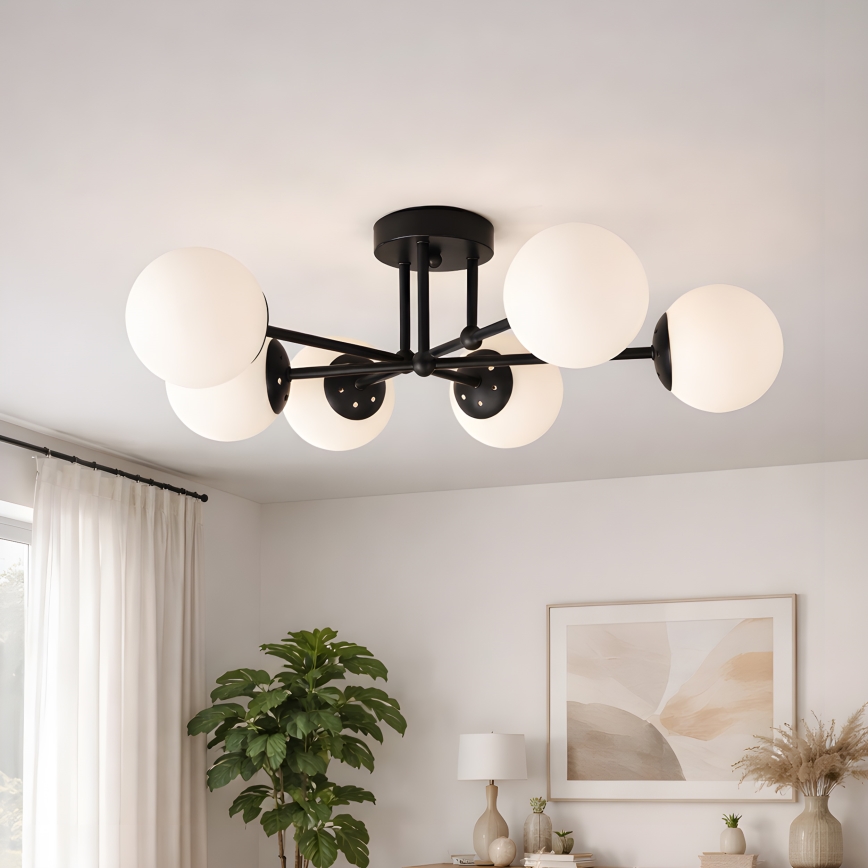 Brilagi - Przysufitowy żyrandol MALIVA 6xE14/15W/230V czarny/biały