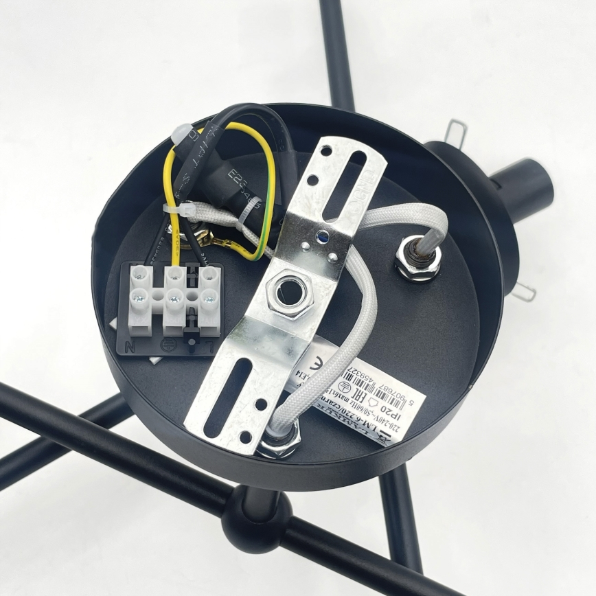 Brilagi - Przysufitowy żyrandol MALIVA 6xE14/15W/230V czarny/biały