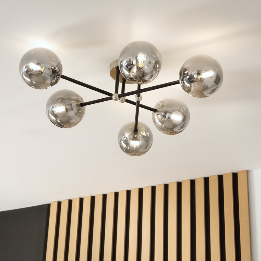 Brilagi - Przysufitowy żyrandol MALIVA 6xE14/15W/230V matowy chrom/dymione
