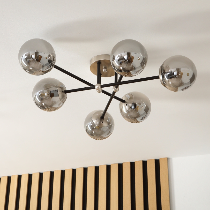 Brilagi - Przysufitowy żyrandol MALIVA 6xE14/15W/230V matowy chrom/dymione