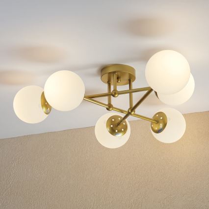Brilagi - Przysufitowy żyrandol MALIVA 6xE14/15W/230V złoty/biały