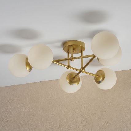 Brilagi - Przysufitowy żyrandol MALIVA 6xE14/15W/230V złoty/biały