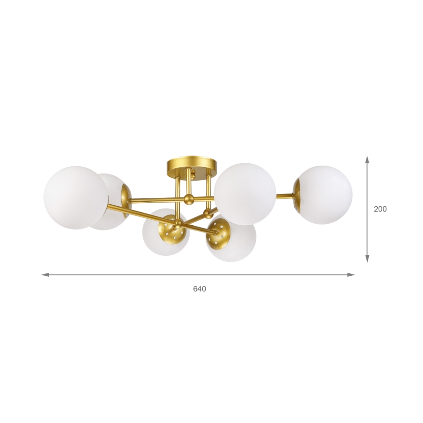 Brilagi - Przysufitowy żyrandol MALIVA 6xE14/15W/230V złoty/biały