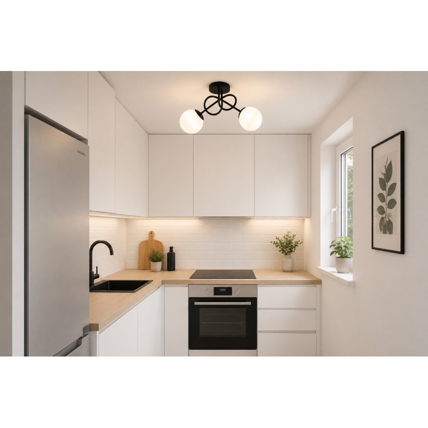 Brilagi - Przysufitowy żyrandol MILO 2xE27/60W/230V czarny