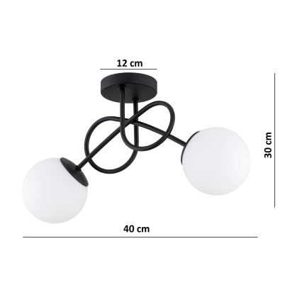 Brilagi - Przysufitowy żyrandol MILO 2xE27/60W/230V czarny