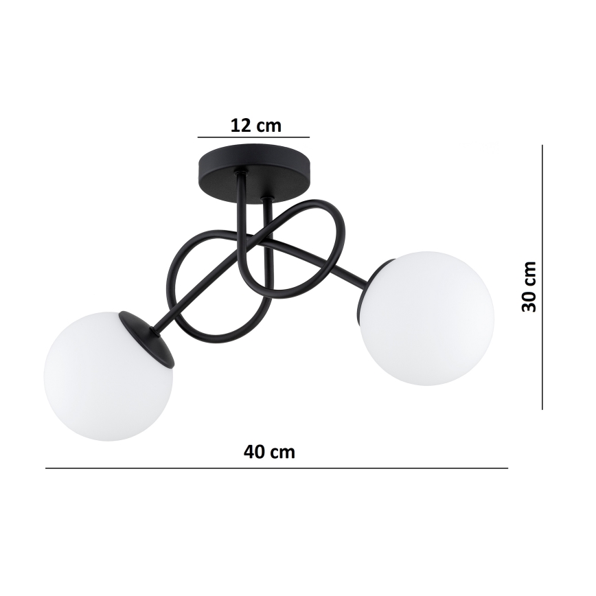 Brilagi - Przysufitowy żyrandol MILO 2xE27/60W/230V czarny