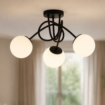 Brilagi - Przysufitowy żyrandol MILO 3xE27/60W/230V czarny