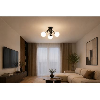 Brilagi - Przysufitowy żyrandol MILO 3xE27/60W/230V czarny