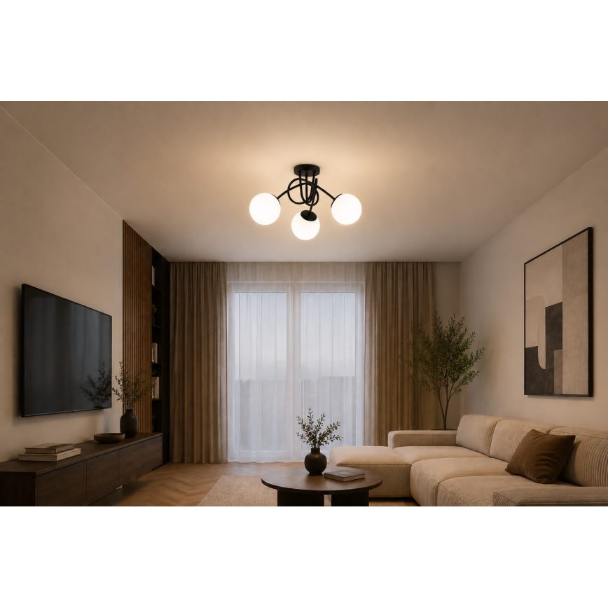 Brilagi - Przysufitowy żyrandol MILO 3xE27/60W/230V czarny