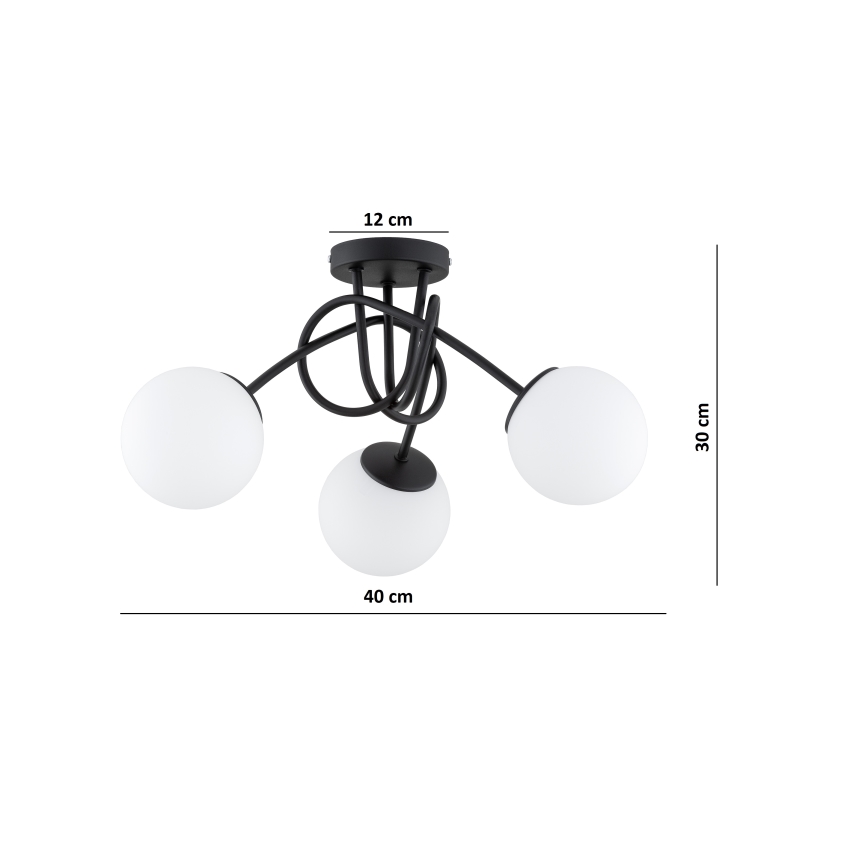 Brilagi - Przysufitowy żyrandol MILO 3xE27/60W/230V czarny