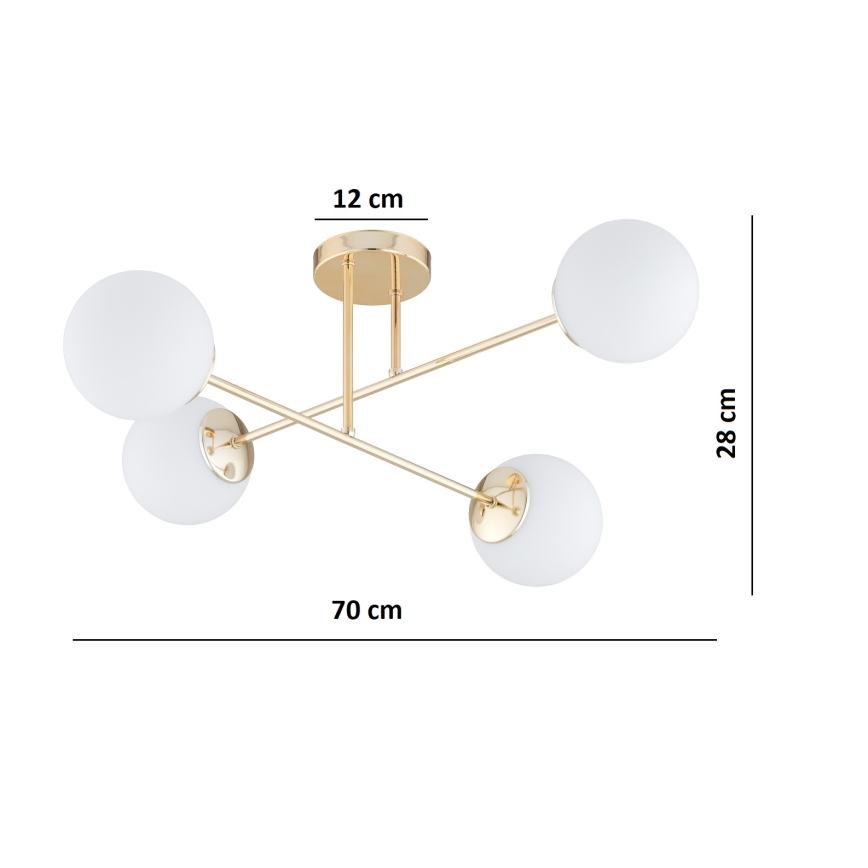 Brilagi - Przysufitowy żyrandol MILO 4xE27/60W/230V złoty