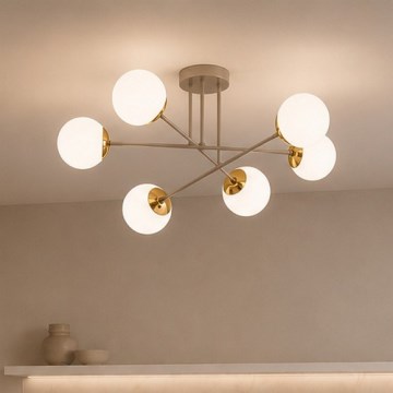 Brilagi - Przysufitowy żyrandol MILO 6xE27/60W/230V beżowy/złoty