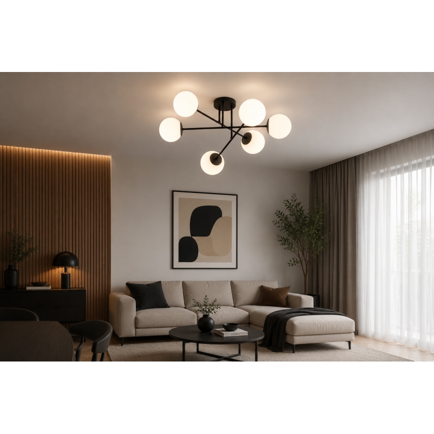 Brilagi - Przysufitowy żyrandol MILO 6xE27/60W/230V czarny