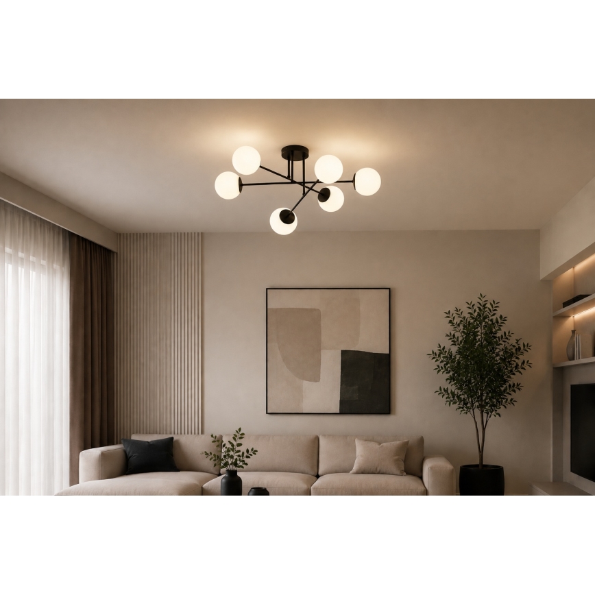 Brilagi - Przysufitowy żyrandol MILO 6xE27/60W/230V czarny