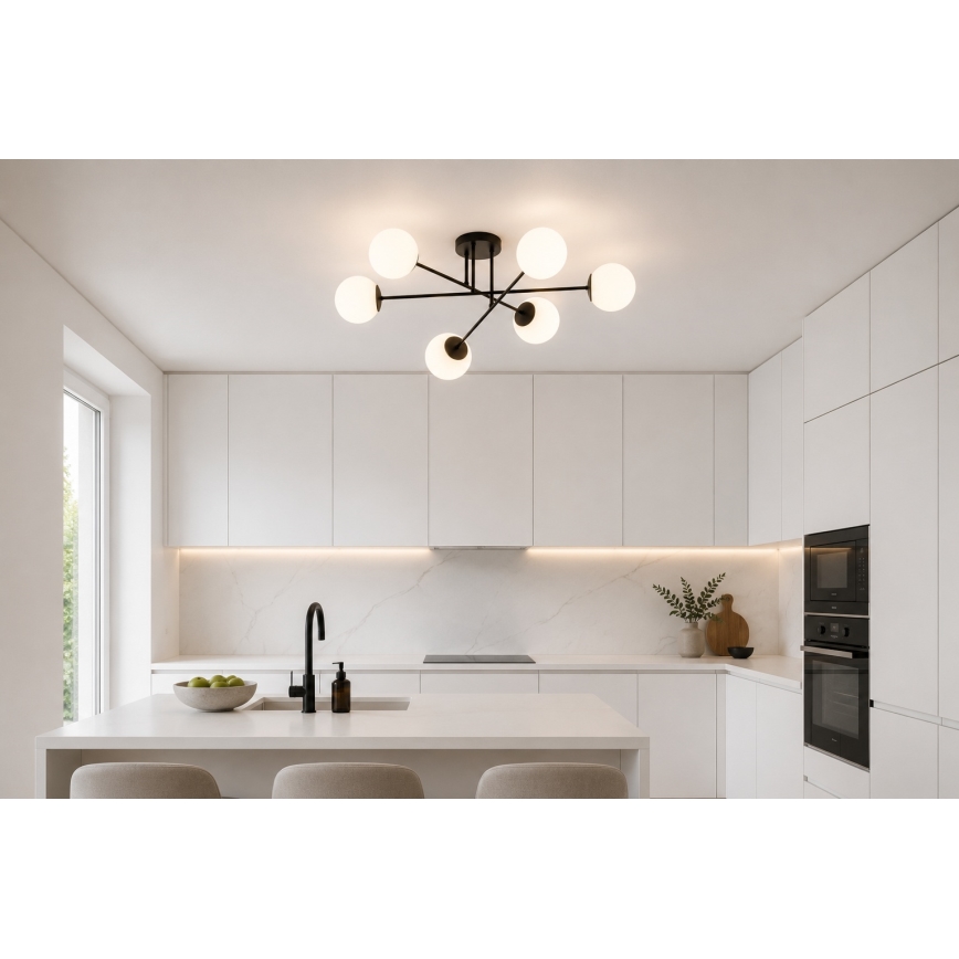 Brilagi - Przysufitowy żyrandol MILO 6xE27/60W/230V czarny