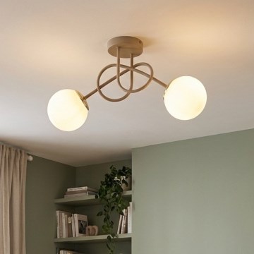 Brilagi - Przysufitowy żyrandol MILO ECRU 2xE27/60W/230V beżowy/złoty