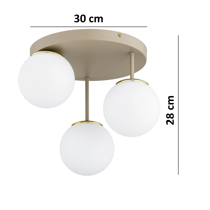 Brilagi - Przysufitowy żyrandol MILO ECRU 3xE27/60W/230V beżowy/złoty