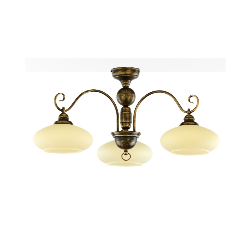 Brilagi - Przysufitowy żyrandol MOLLERO 3xE27/15W/230V śr. 84 cm brąz/patyna