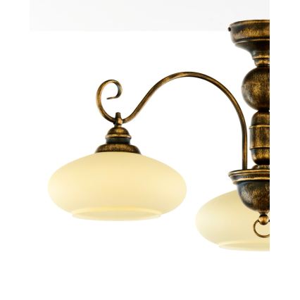 Brilagi - Przysufitowy żyrandol MOLLERO 3xE27/15W/230V śr. 84 cm brąz/patyna
