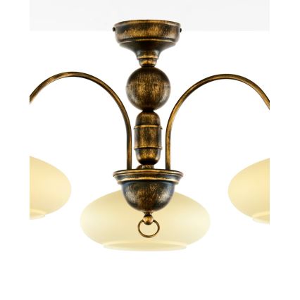 Brilagi - Przysufitowy żyrandol MOLLERO 3xE27/15W/230V śr. 84 cm brąz/patyna