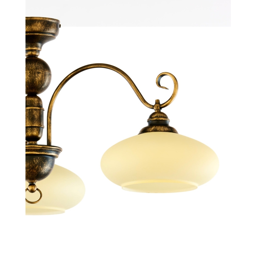 Brilagi - Przysufitowy żyrandol MOLLERO 3xE27/15W/230V śr. 84 cm brąz/patyna
