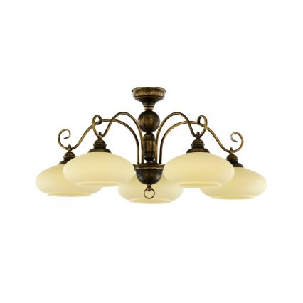 Brilagi - Przysufitowy żyrandol MOLLERO 5xE27/15W/230V śr. 84 cm brąz/patyna