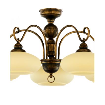 Brilagi - Przysufitowy żyrandol MOLLERO 5xE27/15W/230V śr. 84 cm brąz/patyna