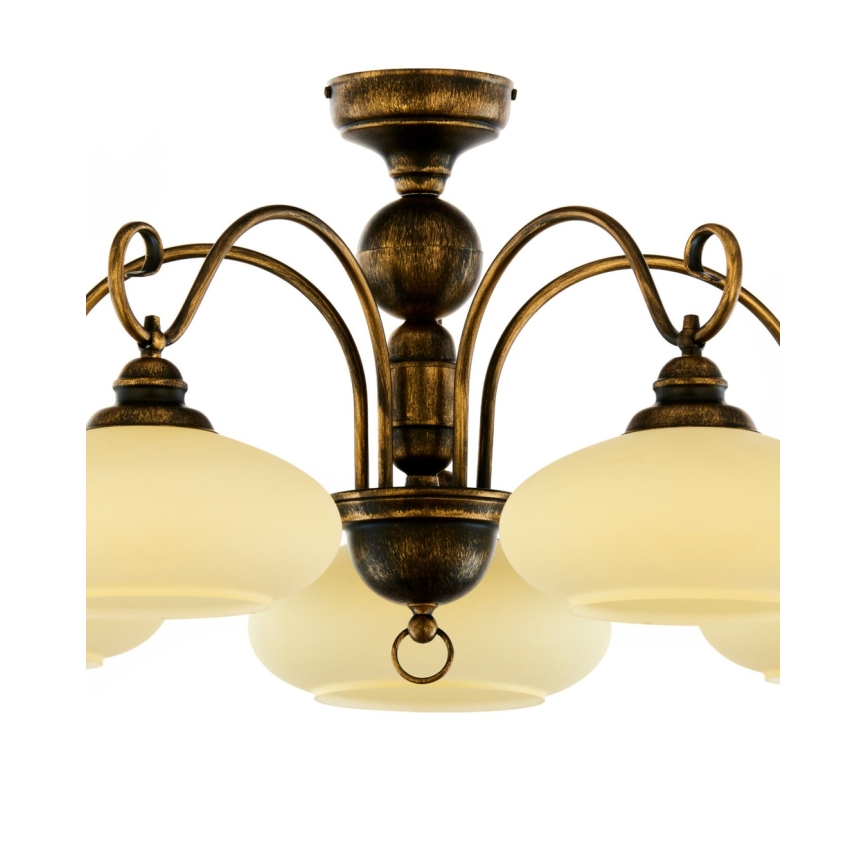 Brilagi - Przysufitowy żyrandol MOLLERO 5xE27/15W/230V śr. 84 cm brąz/patyna